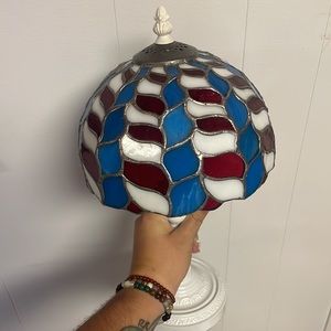 Vintage 14 inch Stained Glass Lamp